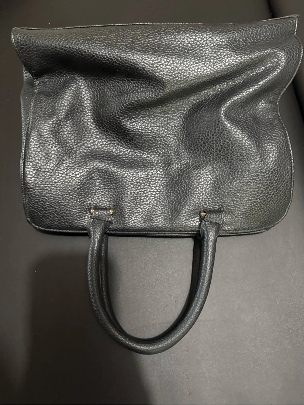 Jones New York Black Tote Handbag with Gold Plaque